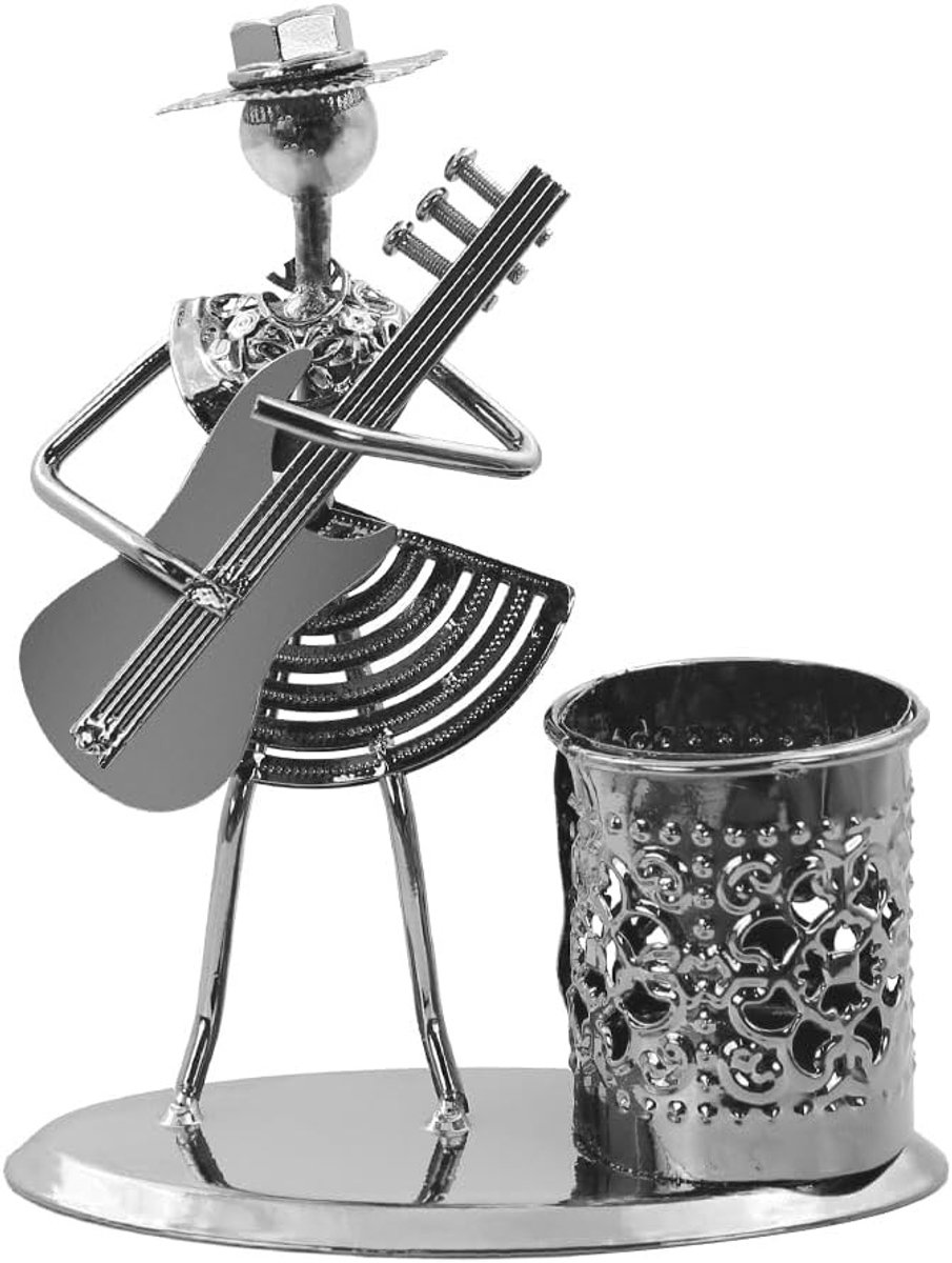 Retro Fiets Muziek Penhouder - Metalen Organizer voor Potloden en Pennen, Ideaal voor Bureau Accessoires en Cadeaus