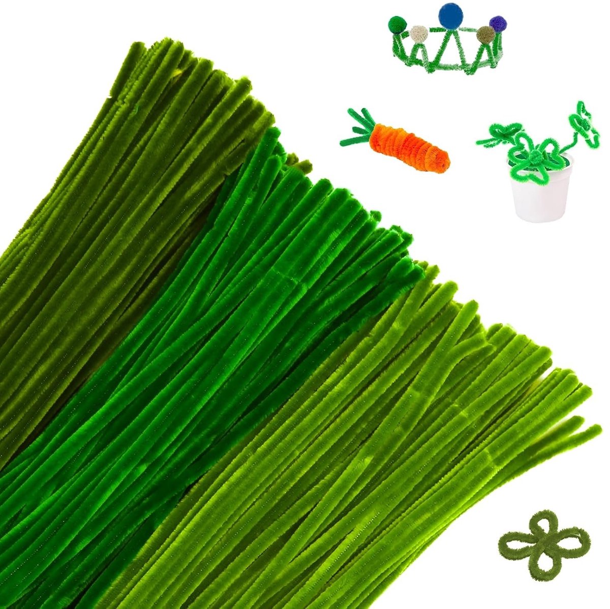 Bendbare Pijpenragers voor Creatieve Projecten - 300 Stuks in Groen, 30 cm, Ideaal voor DIY Knutselwerk en Kerstdecoraties