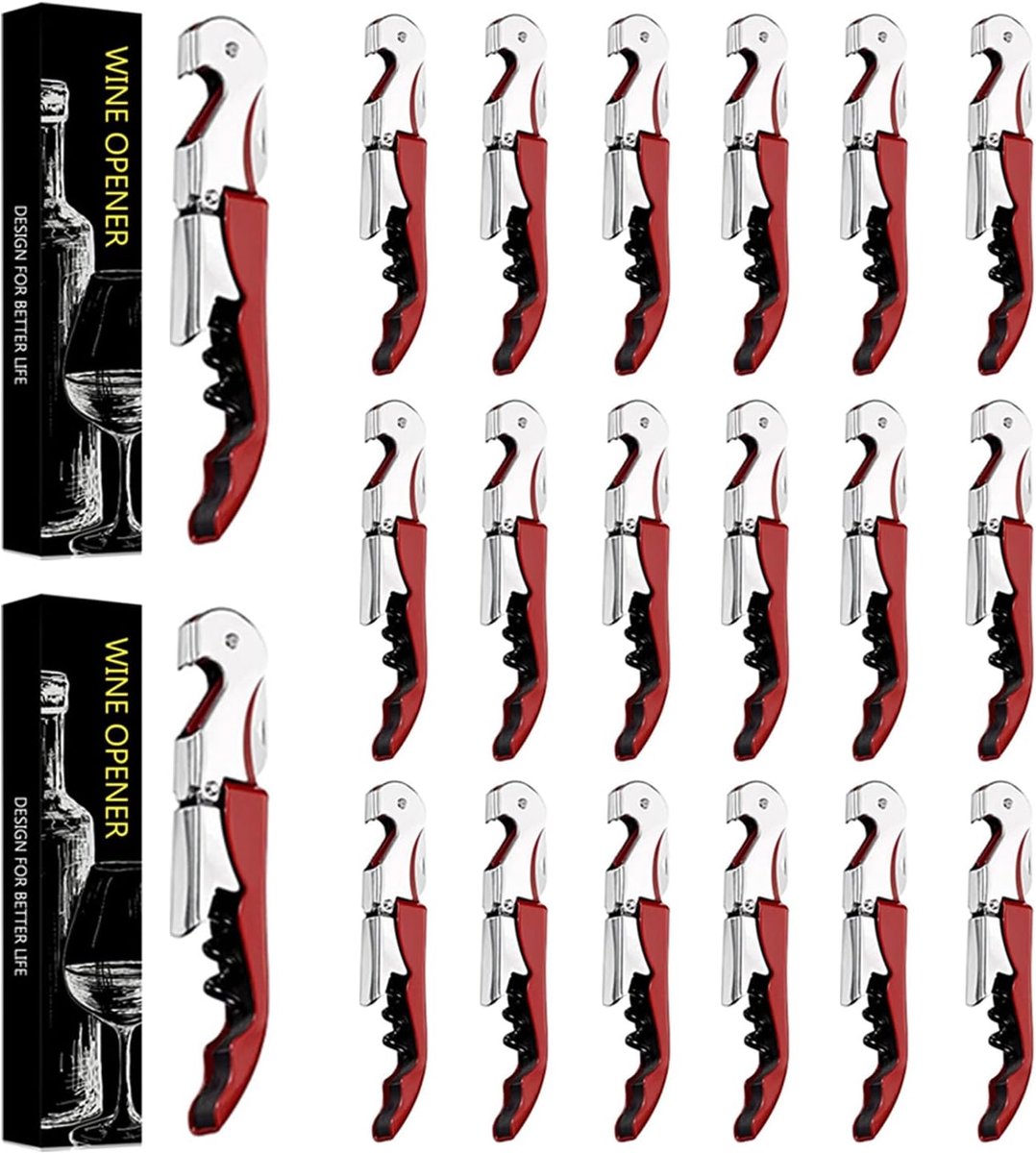 Waiter Knife, 3-in-1 Bottle Opener, Corkscrew Stainless Steel, Wine Opener for Sommeliers, Waiters and Bartenders - ShopVlot
