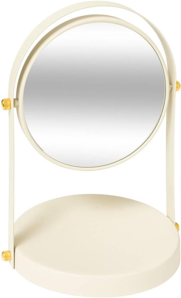 Rond draaibaar spiegel ivoor duo - elegante afwerking - perfect voor elke ruimte - ShopVlot