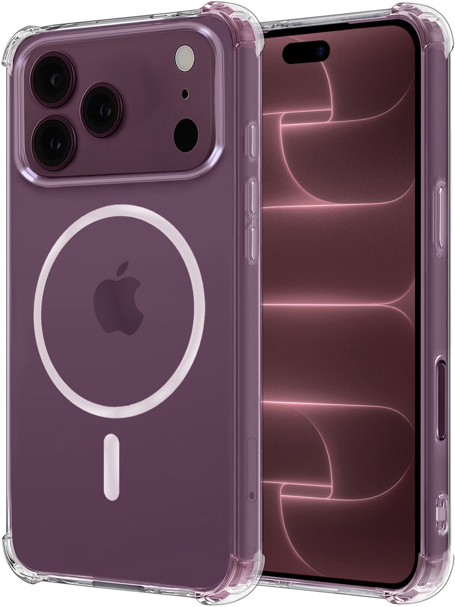 Hoesje - Geschikt voor Apple iPhone 18 Pro Max - Magsafe Compatible - Sterk & Shockproof - Back Cover - Shock Proof Case - Telefoon Hoes Shockproof - Transparant