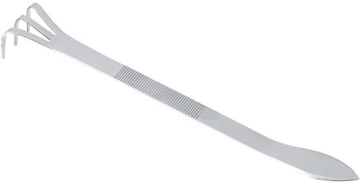 Pothark voor tuinieren - Bodemcultivator - Voor grondbewerking - Roestvrij staal - 24 cm lang - Zilver
