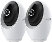 Tapo C260 Beveiligingscamera Binnen 2-pack - Bundelvoordeel - 4K 8MP - Gezichtsherkenning - 360° Draaibaar - Fysieke Privacymodus - Wifi 2,4 & 5 GHz - 18x Zoom - 12m Nachtzicht - 90 dB Sirene - microSD tot 512GB - Geen Abonnement