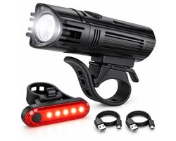 Valero Premium Fietslamp Set – USB Oplaadbare LED Fietsve...