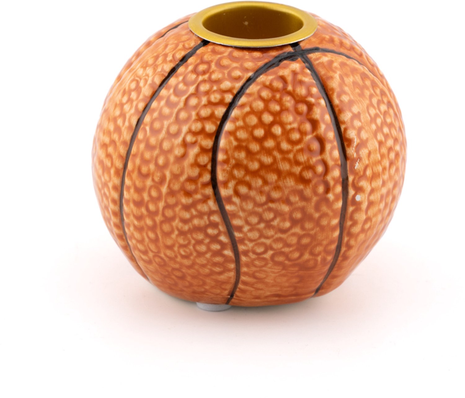 Aardewerk kaarsenstandaard basketbal
