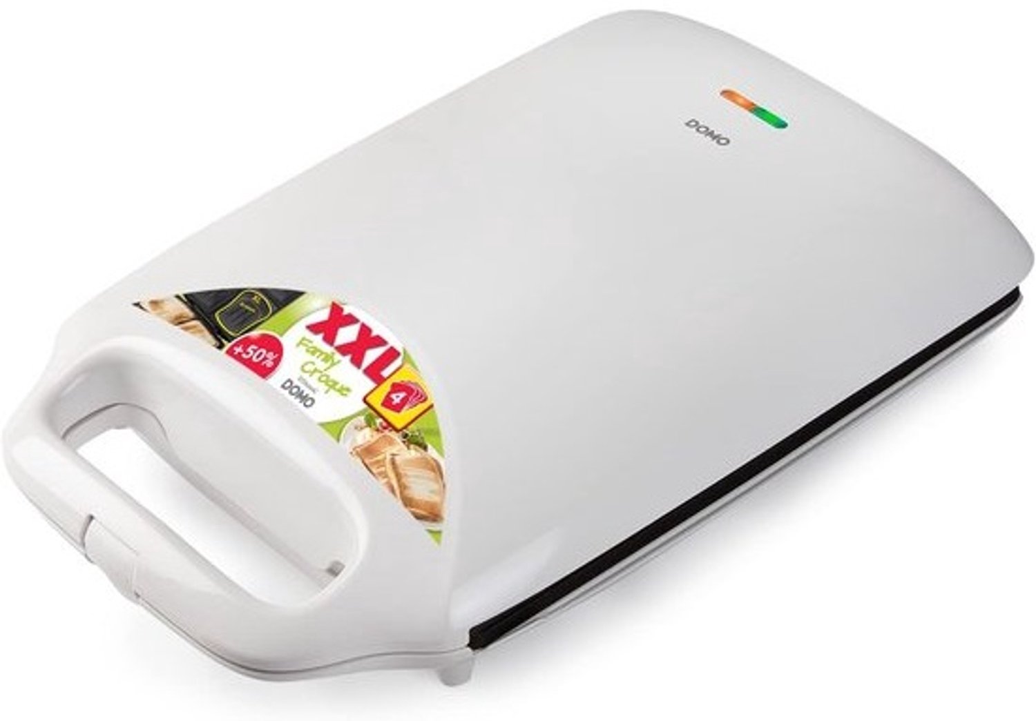 Grote sandwichmaker - Tosti-ijzer - Voor gezinsmaaltijden - Vier stuks tegelijk - 27 bij 32 - Rood