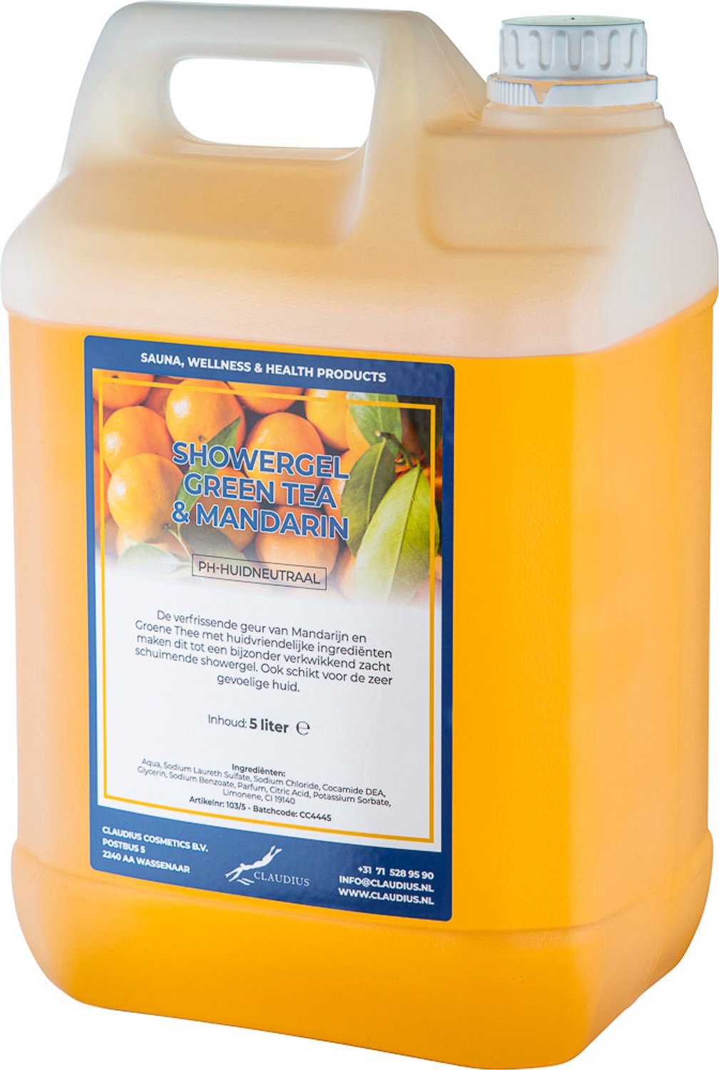 Claudius Douchegel Green Tea & Mandarin 5 liter - showergel - navulling - voordeelverpakking