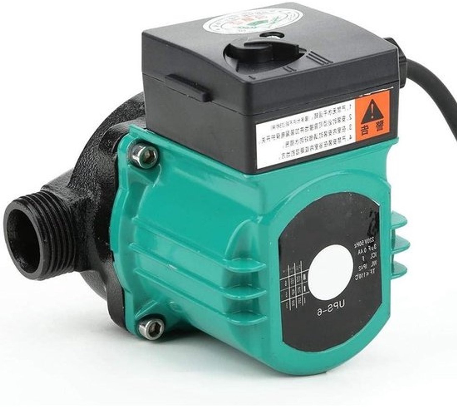 Pomp voor circulatie - Automatisch werkende waterpomp - Verhoogt de waterdruk - Motor met koperen coating - Vermogen van 100 W - Groen van kleur