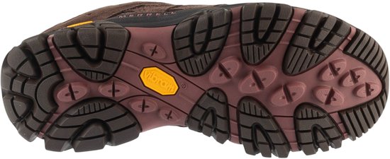 Onderkant van de wandelschoen met bruine Vibram-profielzool voor extra grip.