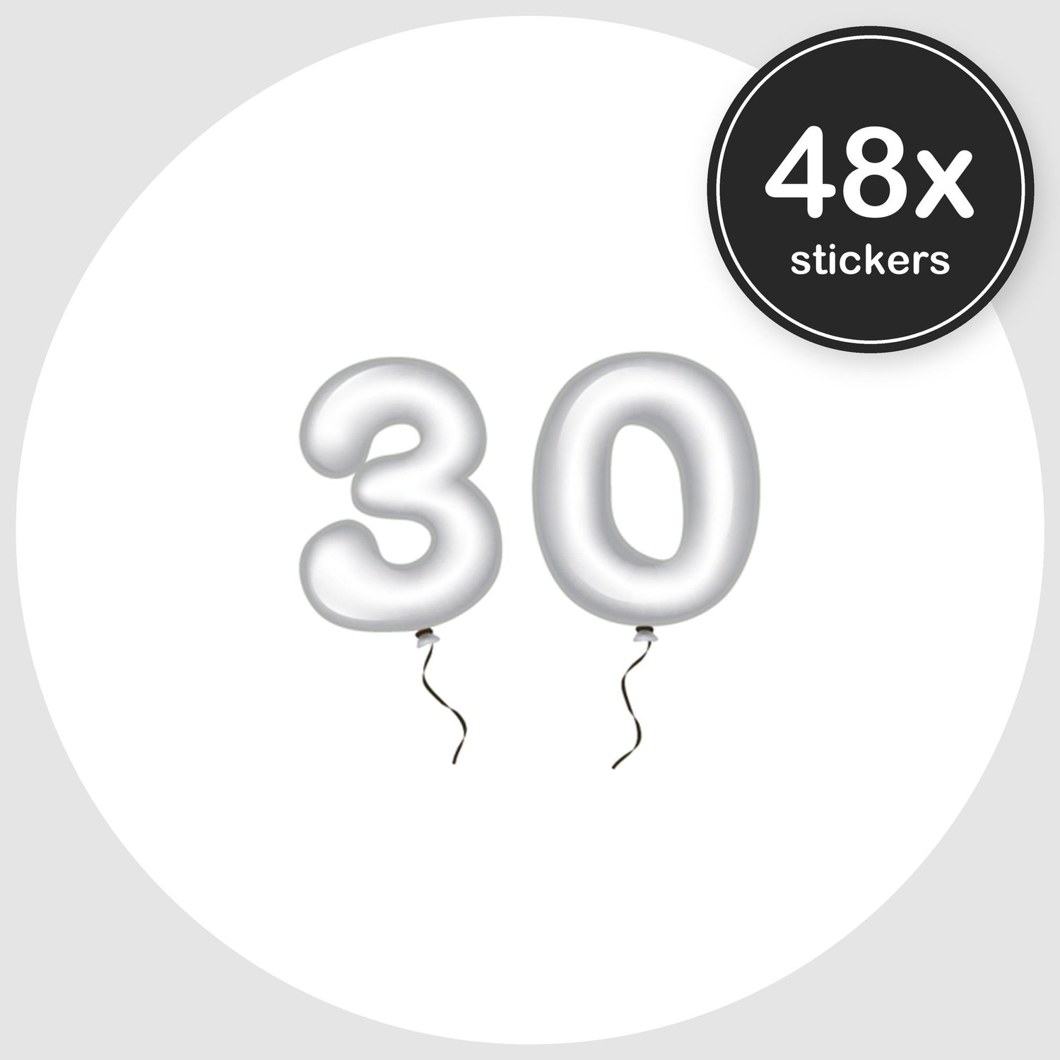 Sluitstickers Verjaardag - 48 stuks - Rond 30 mm - Verjaardag Stickers - Sluitzegel Uitnodiging - Design 054