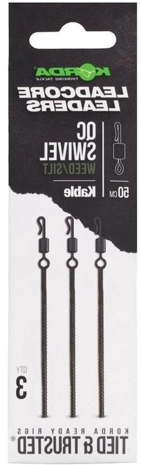 Loodkernleader - Voorgelode leader - Bodemvissen - Snelle connectorwartel - 50 cm - Onkruid en slib
