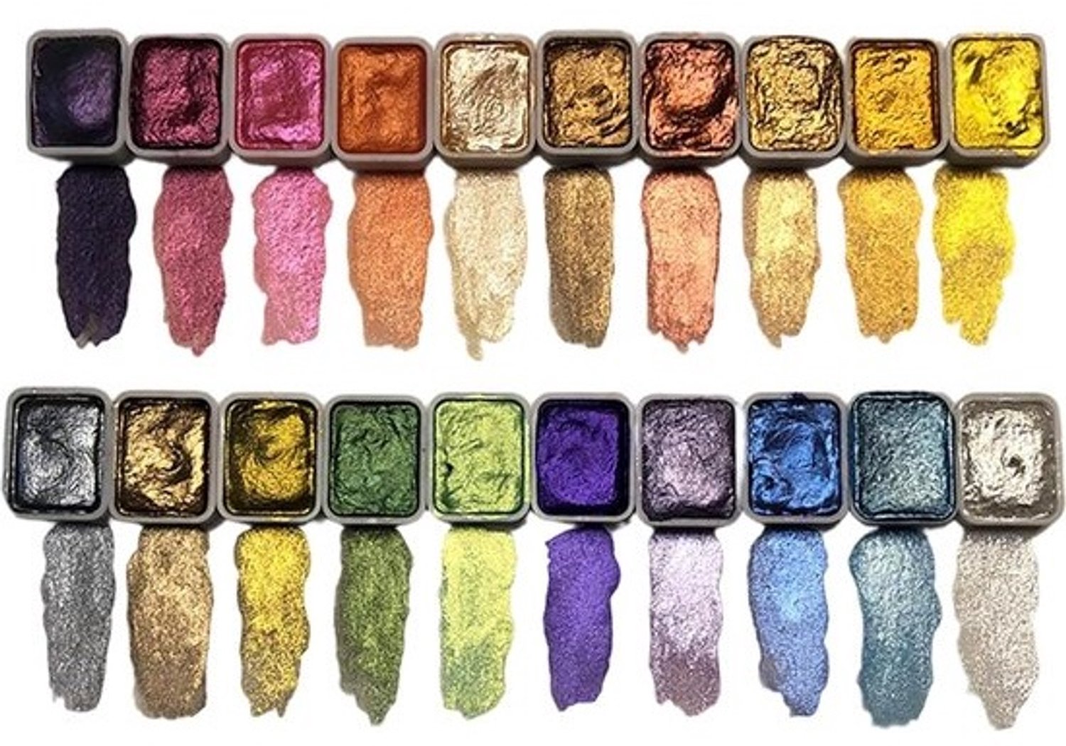 Aquarelverfset - Glitterverf - Creatief schilderen - Inclusief borstels en palet - 20 kleuren - Glinsterend