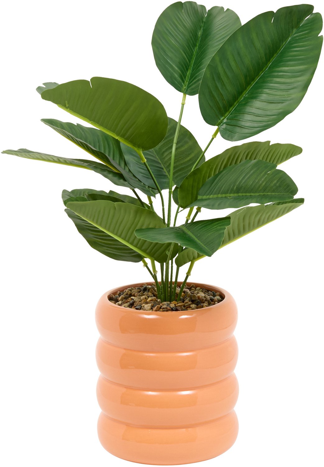Atmosphera Kunstplant Poolside Strelitzia met keramieken pot - Ø14xH45cm - Oranje