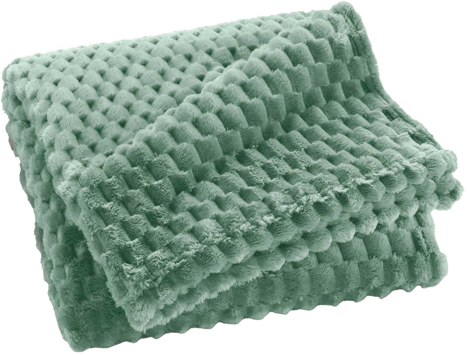Douceur d'intérieur - Flanellen dekbedovertrek 125 x 150 cm FROSTY - celadon