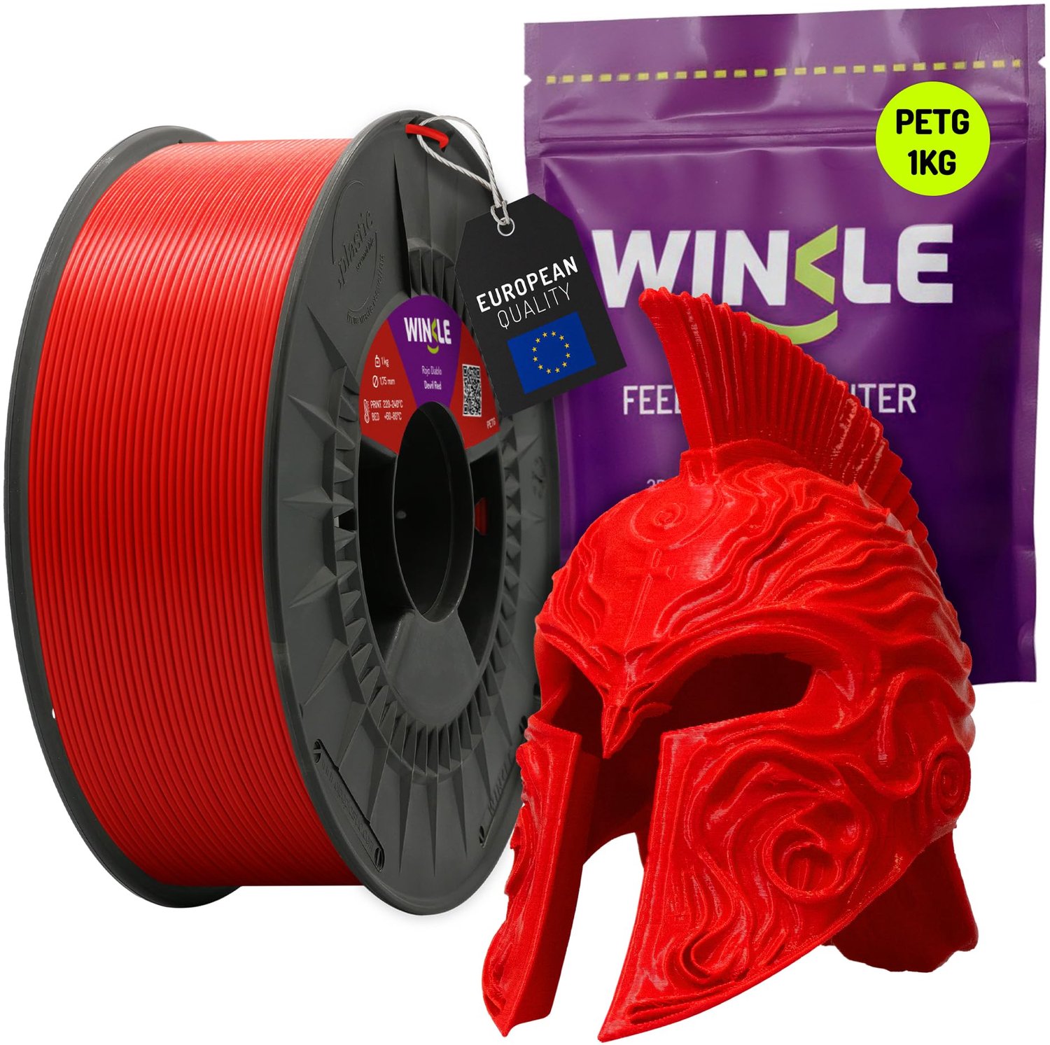 Winkle PETG 3D Filament - Filament voor 3D printer - Hoge Nauwkeurigheid - Rood - Ø 1,75 mm - 1 kg