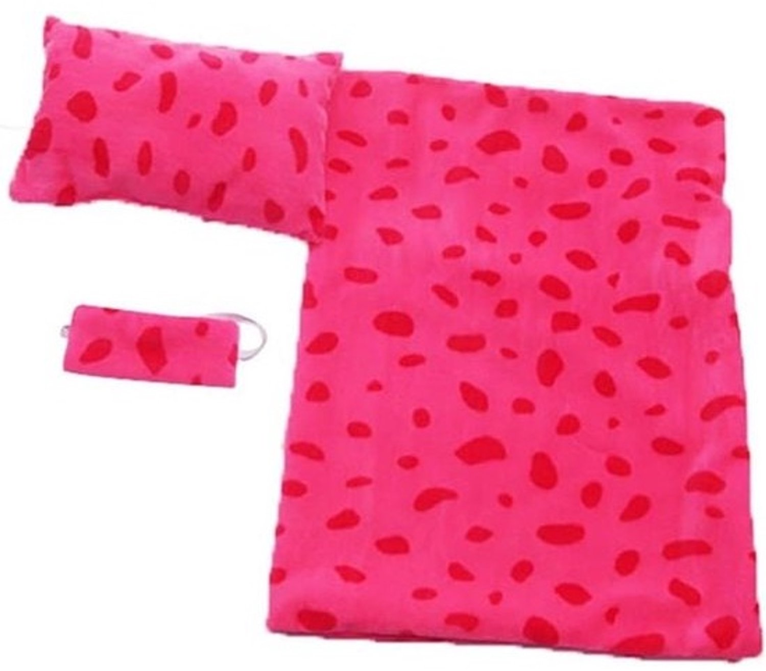 Poppenslaapzakset - Poppenaccessoires - Poppenkleding - Met oogmasker - Voor poppen van 45 cm - Roze