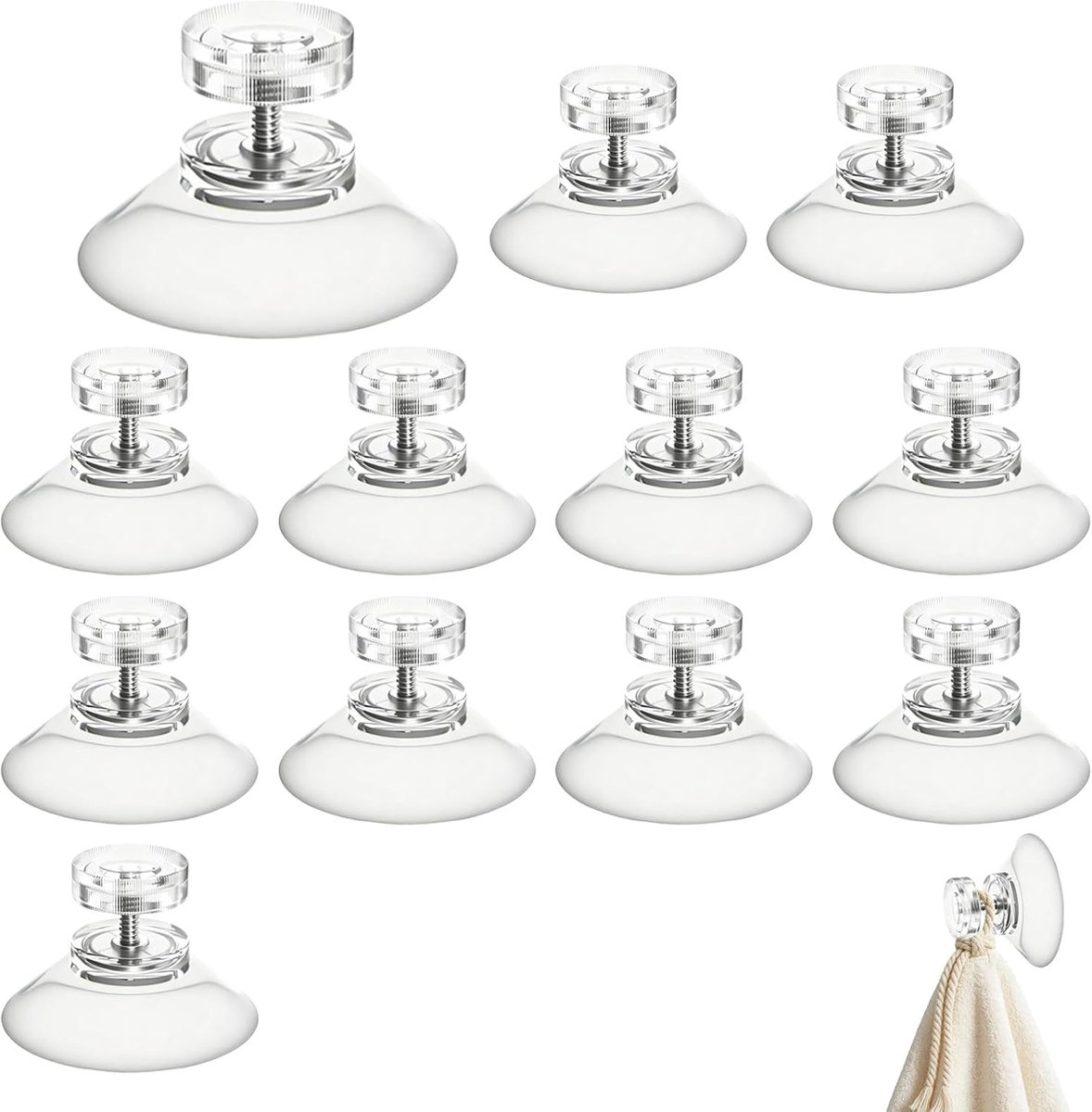 Zuignappen 41 mm transparant met schroefdraad, universele zuignap, extra sterk, pvc, kunststof, ophanggordijn, isolerend, zuignap voor glas, tegels, ramen, zonneklep, gordijn camper
