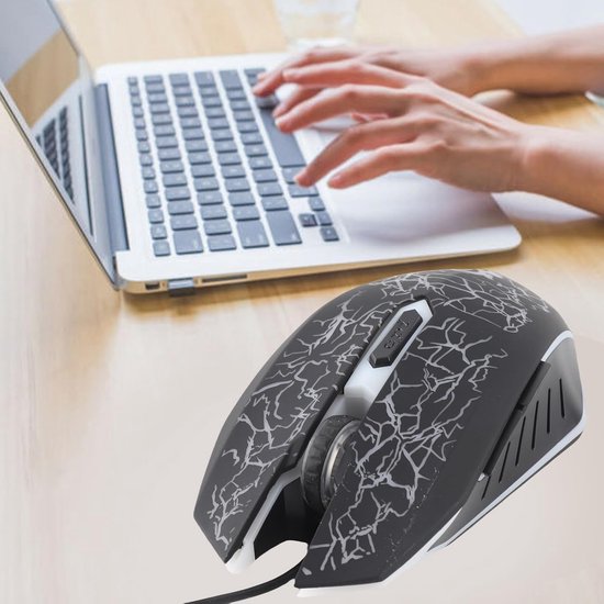 Professionele Bedrade Gaming Muis met 6 Knoppen, Ergonomisch Ontwerp, LED Verlichting en DPI Instellingen voor PC Gaming — afbeelding 5
