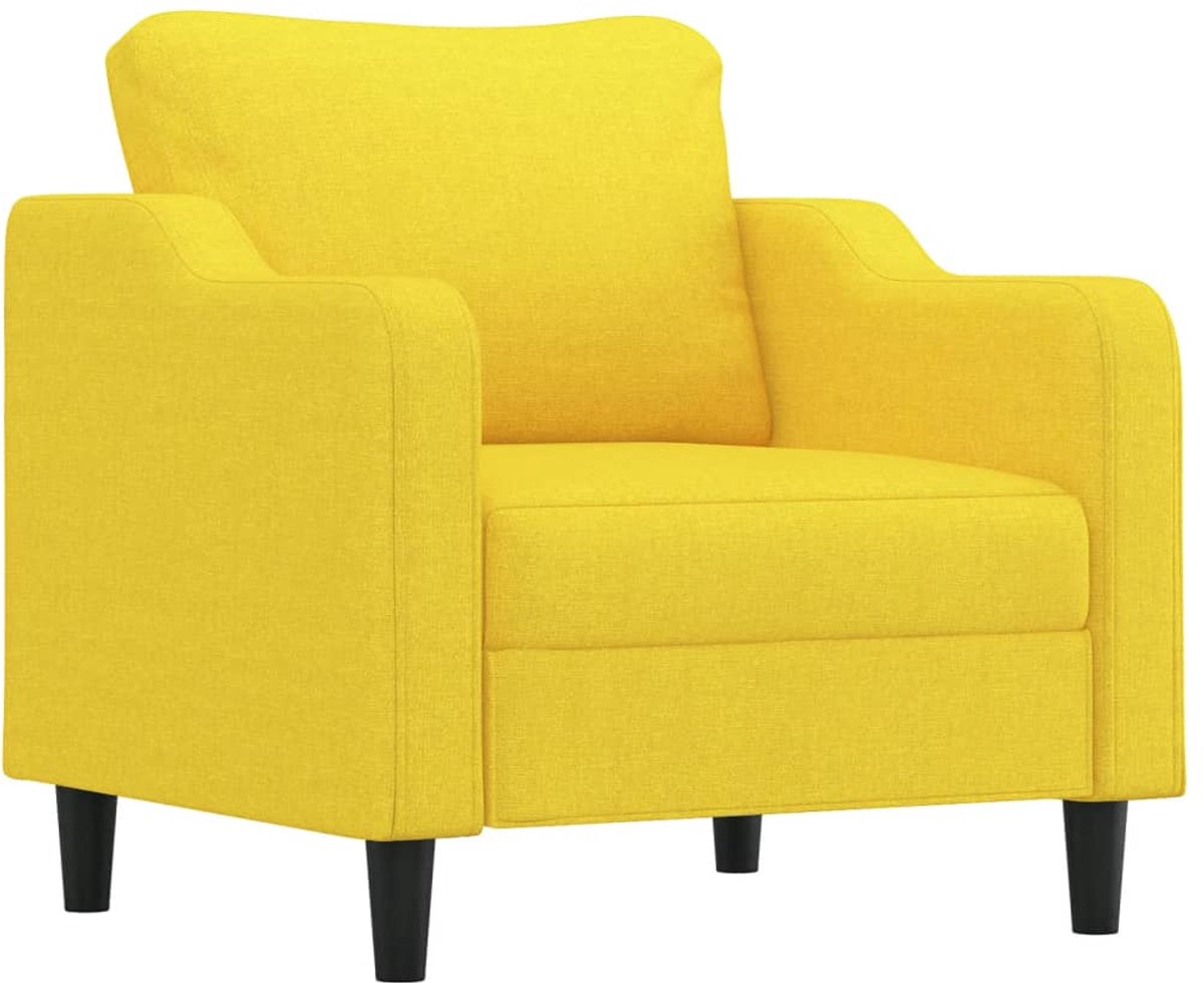 vidaXL Fauteuil - 60 - cm - stof - lichtgeel