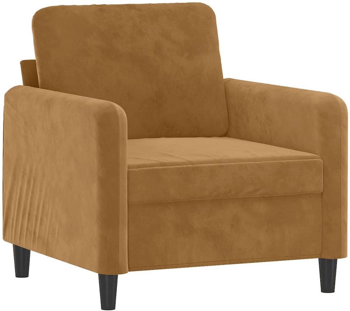 vidaXL Fauteuil - 60 - cm - fluweel - bruin