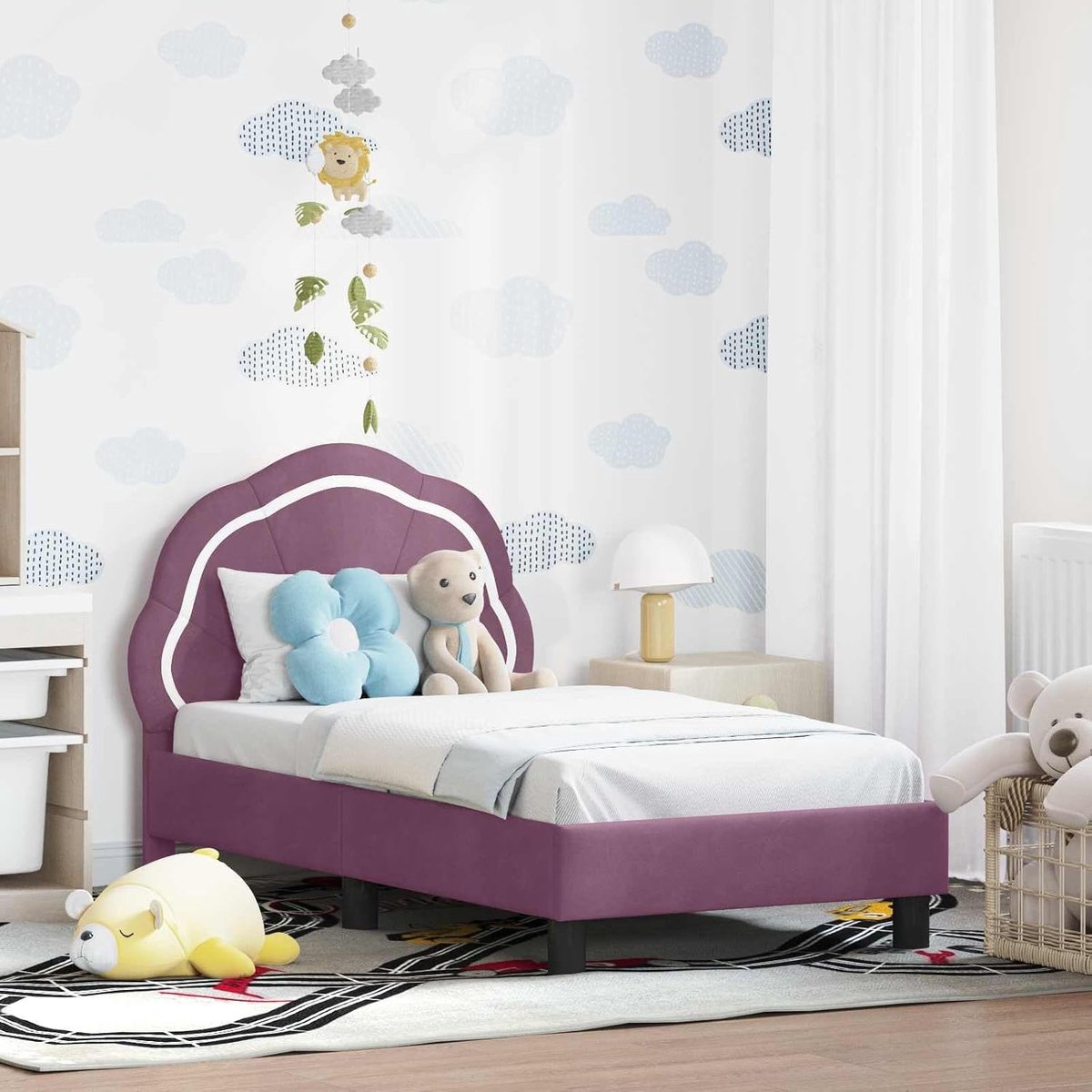 Modern peuterbed frame minimalistisch Paars 70 x 140 cm