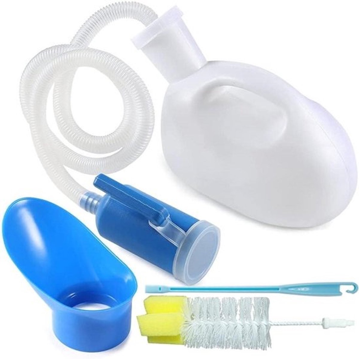 Urinoirfles - Urinehouder voor thuisgebruik - Voor thuisgebruik - Inclusief slang en houder - 2000ML - Wit
