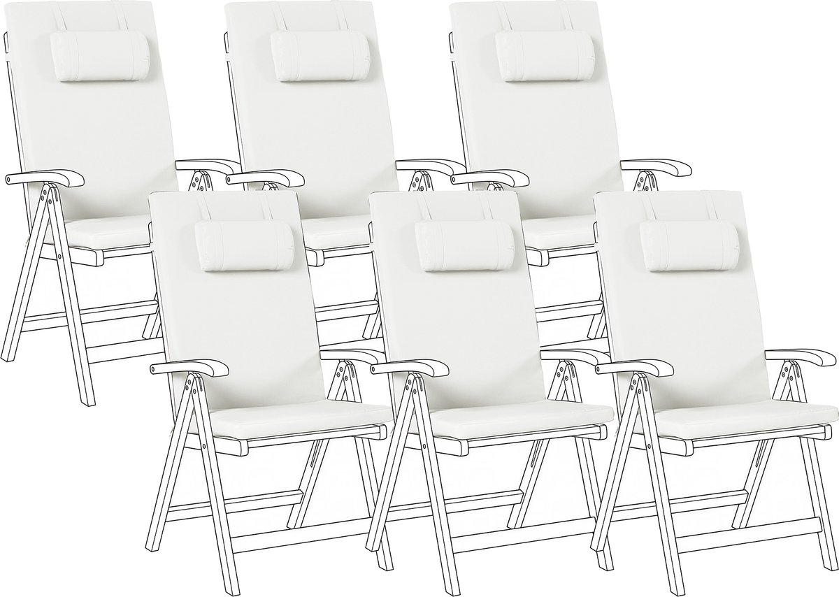 JAVA/AMAN PREMIUM - Tuinkussen set van 6 - Gebroken wit - Polyester