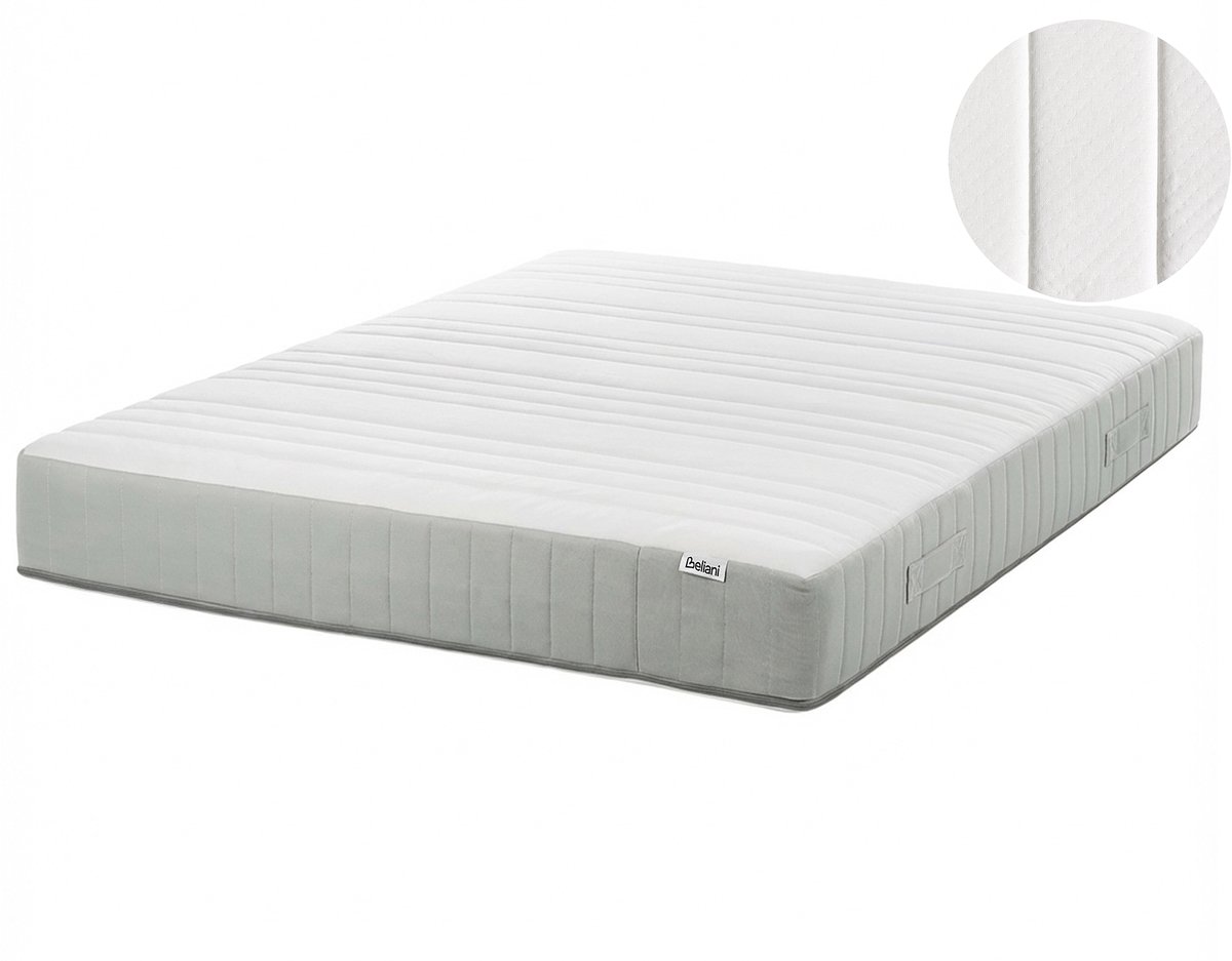 Beliani ROOMY - Pocketveringmatras hard - Wit - 120 x 200 cm - Pocketveren