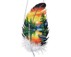 MXJSUA Landschap Veer Diamant Schilderij Zonnevanger Raam Diamond Art Kit Volwassenen Opknoping met Ketting, Ornament - ShopVlot