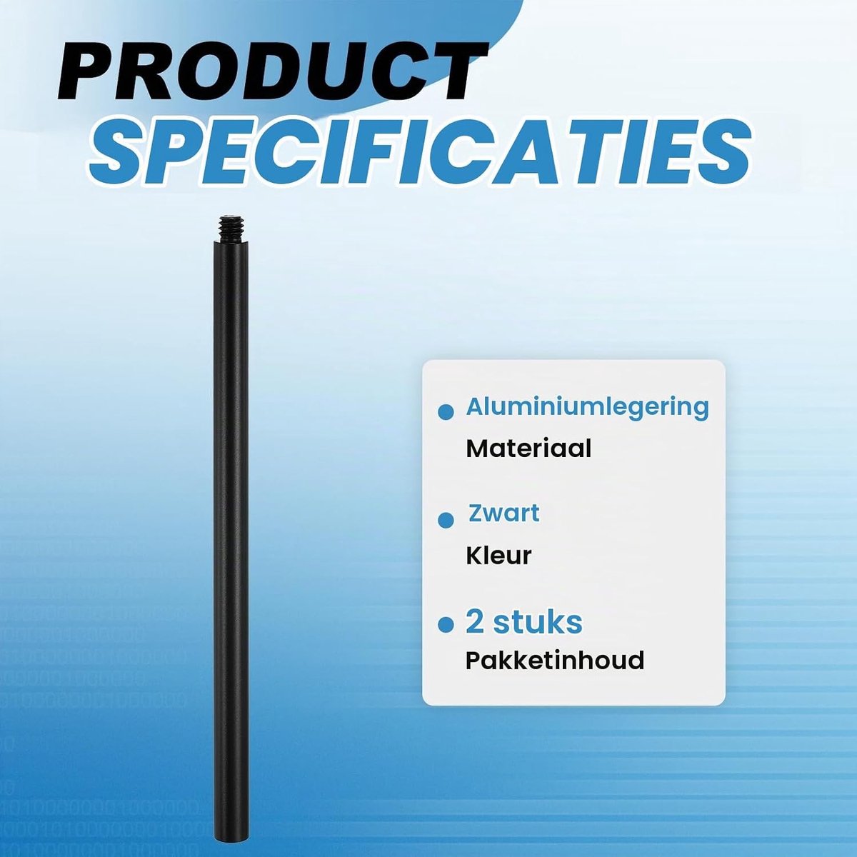 6 Inch Metalen Verlengingsstang, 2 Stuks 0.25inch-20 Vrouwelijke naar Mannelijke Draad, 8mm Lichtgewicht Aluminium Stabilizer Accessoire voor DSLR Statief
