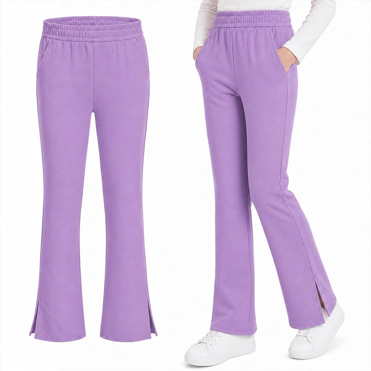 Leggings Meisjes Katoen Bootcut, 7-16 Jaar