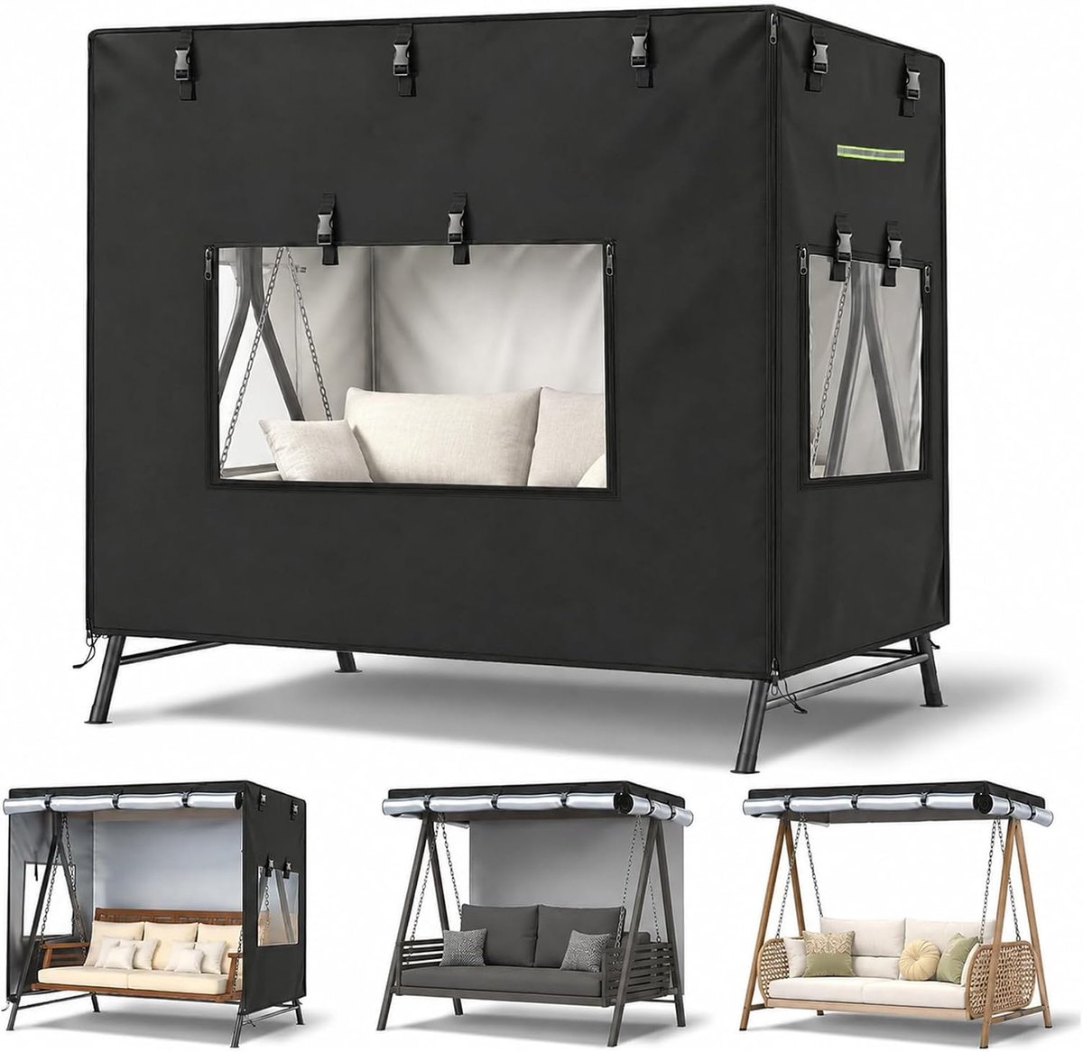 Hoes voor schommelbank, 3-zits, 215 x 125 x 170 cm, waterdicht