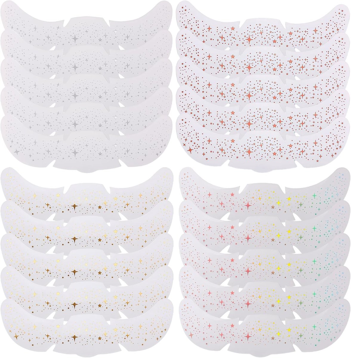 20 stuks Glitter sproeten tattoo waterdicht, glitter gezicht tattoo stickers voor vrouwen, feest, festival