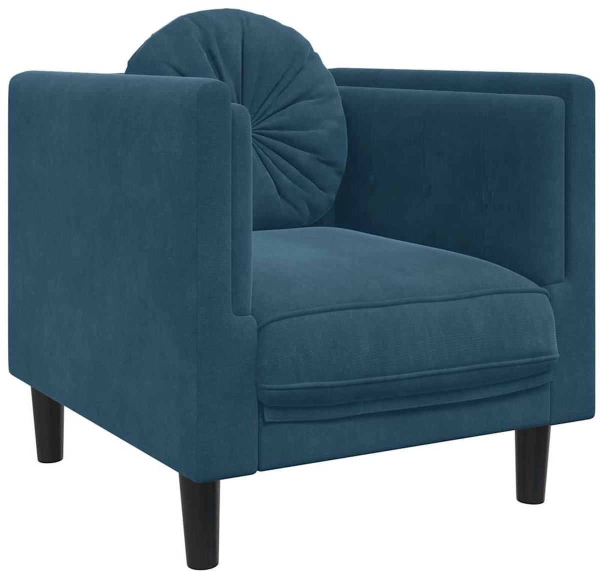 vidaXL Fauteuil - met - kussen - fluweel - blauw