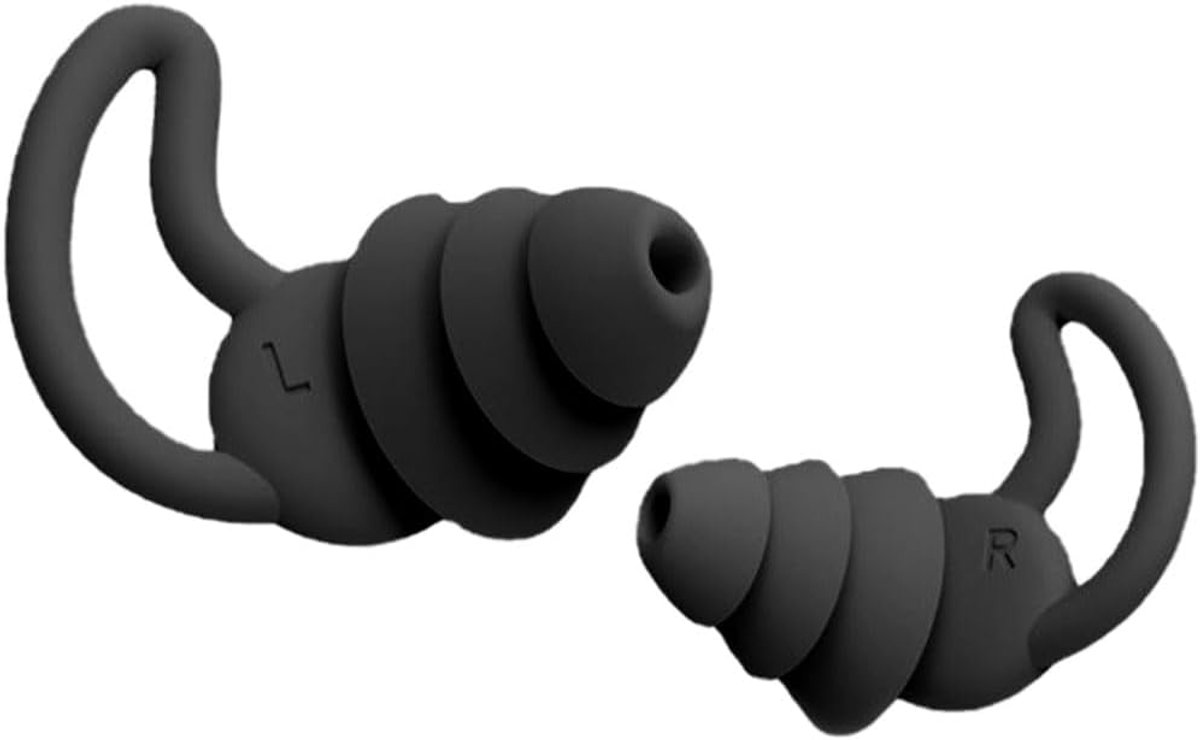 1 Paar Oordopjes voor Spiraal Slapen, Silicone Herbruikbaar met 37 Db Ruisonderdrukking, Zwart