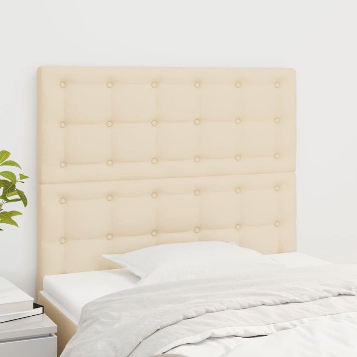 Hoofdsteunen 2 stuks crème 90 x 5 x 78/88 cm materiaal hoofdeinde voor slaapkamer slaapkamer meubels hotels