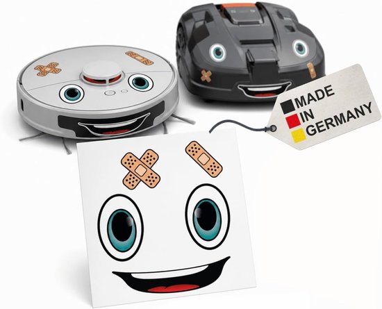 Gezichtsoog voor Stofzuigerrobot Maairobot Wischroboter Thermomix Stofzuigerrobot Vuilnisbakken Decoratie Sticker Set Robot — afbeelding 2