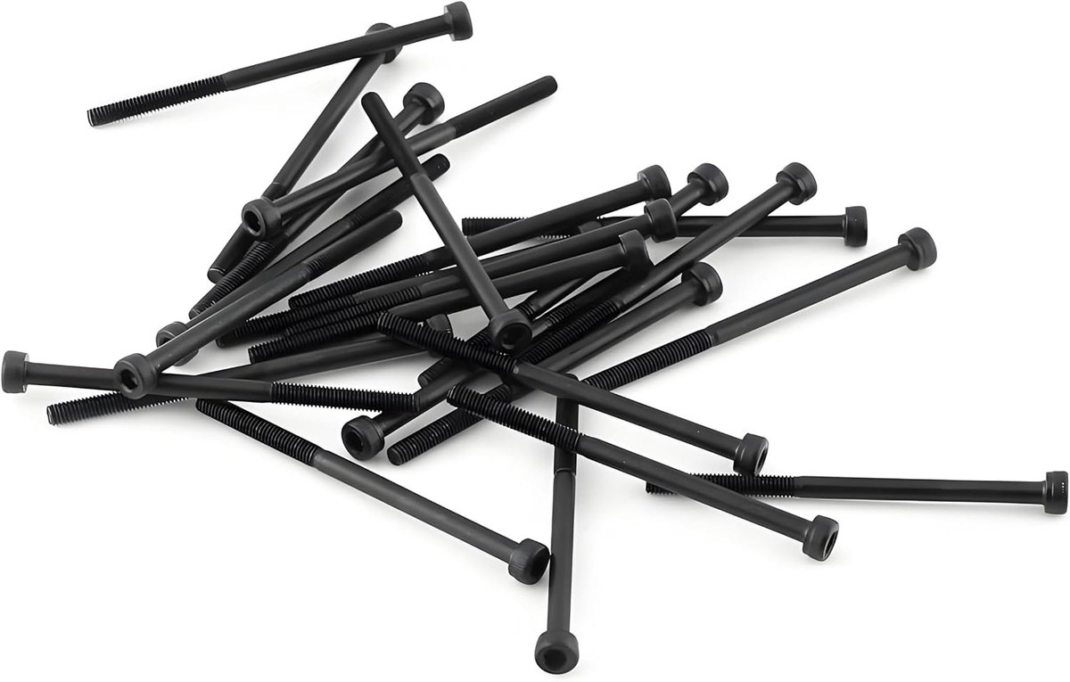 Zwarte Zeskantige Dopschroefboutenset, 12,9-Kwaliteit Gelegeerd Koolstofstaalbevestiging, Accessoire Voor Reparatiegereedschap, 4-50 Mm, Met Hoge Sterkte(M3*12mm 50 pcs/pack)