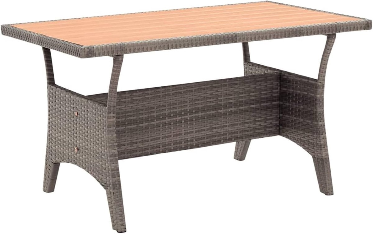 Grijs, 120 x 70 x 66 cm, van polyrotan, tuintafel, tuintafel voor buiten, 316584