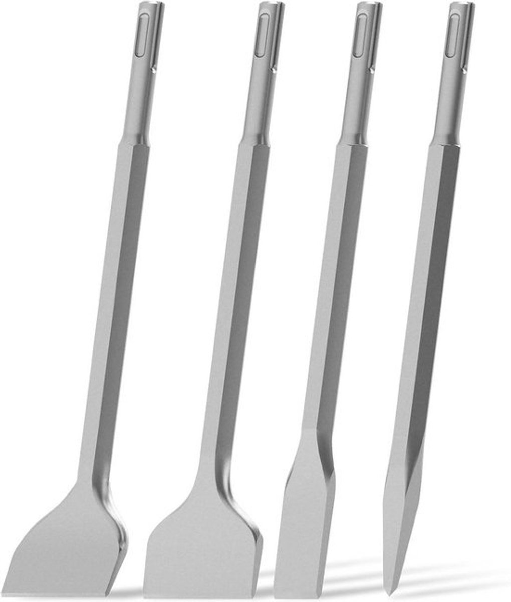 Beitelset - Voor tegelwerkzaamheden - 4-delige set van 250 mm - Voor keramische tegels en beton