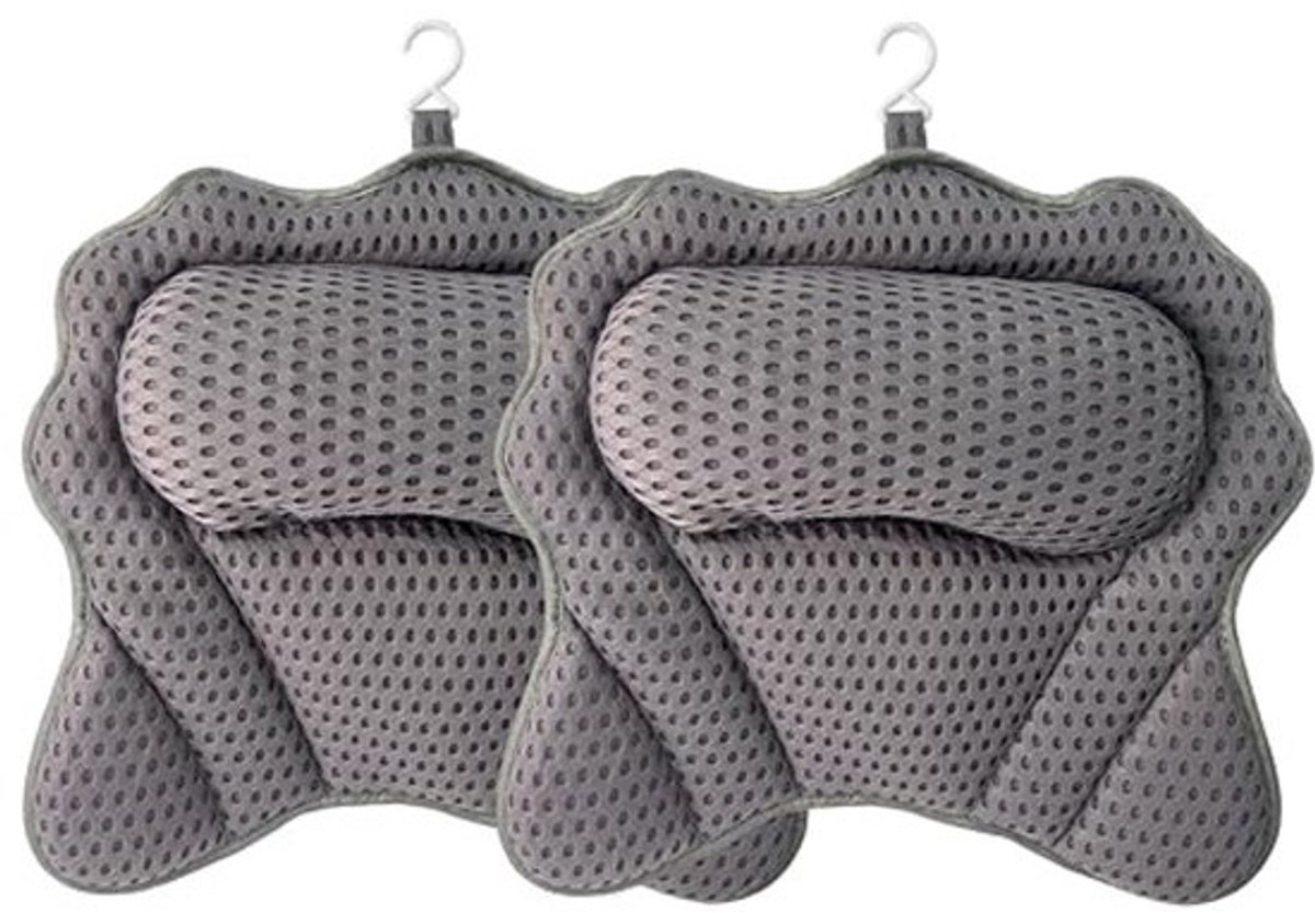 Ergonomisch luxe badkussen - voor hoofd, nek en rug - Antislip badkussen - set van 2