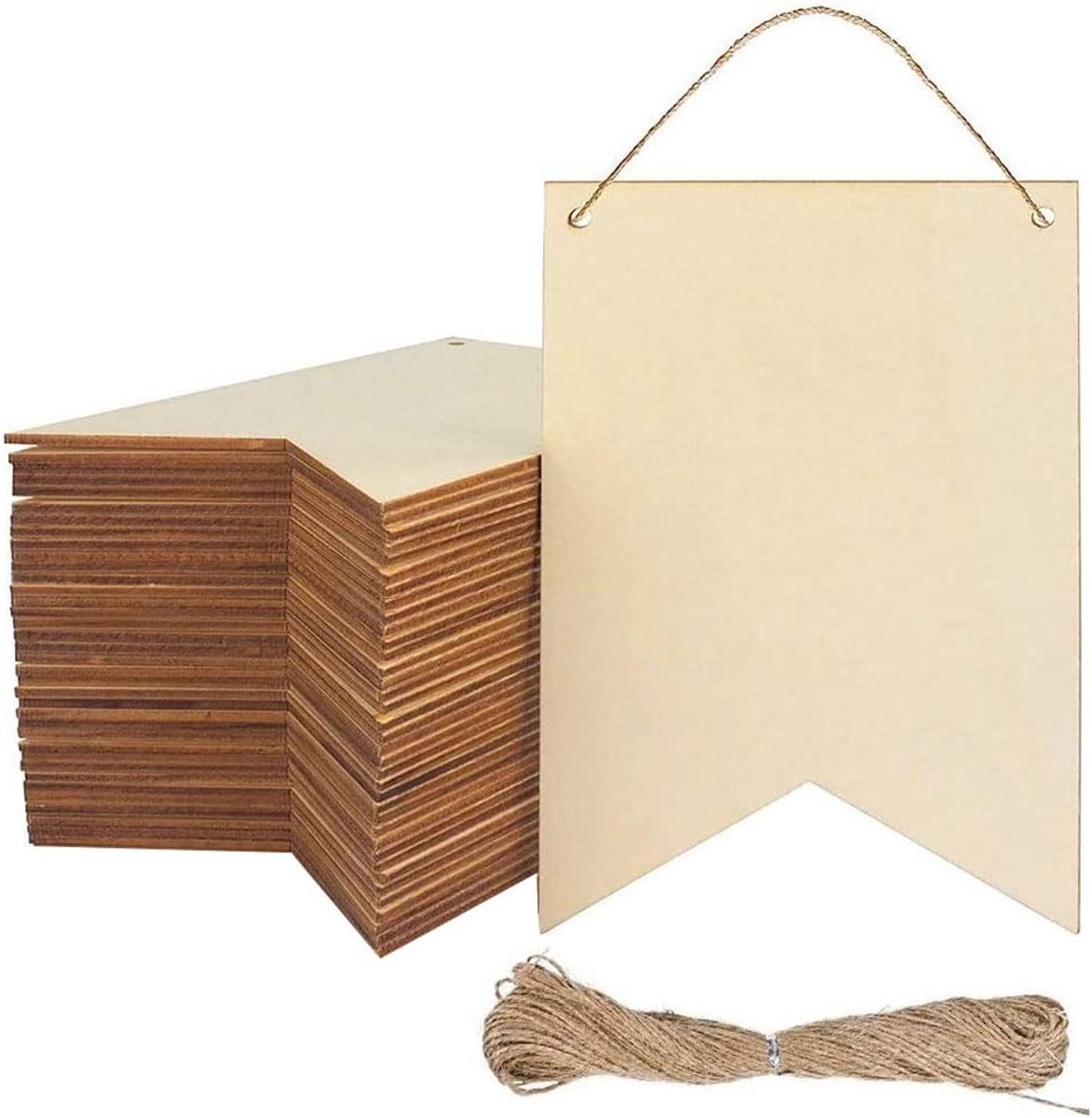 Platen van buxushout, 36 stuks, met draad, voor verschillende decoraties voor bruiloften, feesten
