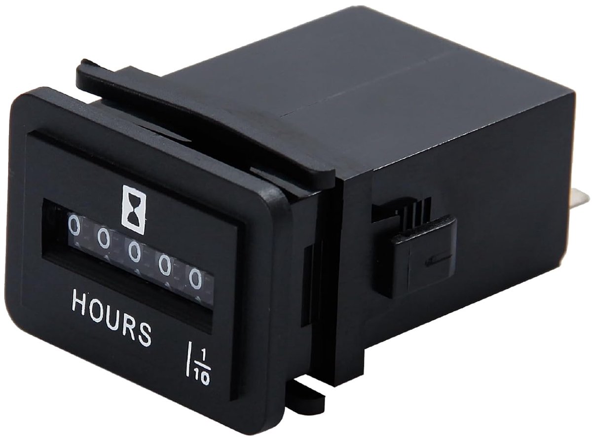 JR-HM001 Snap-in Mechanische Uur Meter voor DC 6V-80V Power Equipment zoals Vork Lifts, Golfkarren, Vloerverzorgingsapparatuur en Batterijgedreven Apparatuur