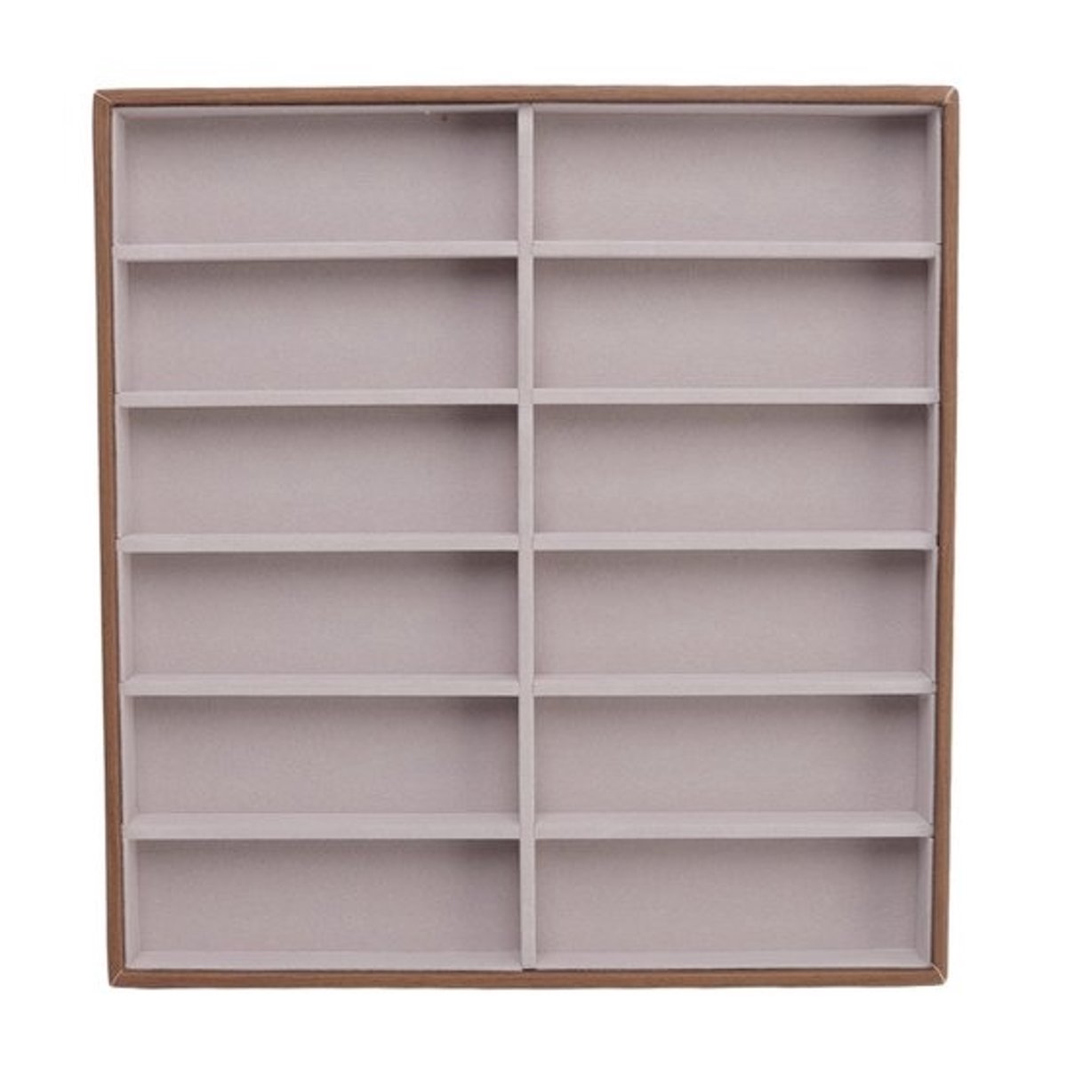 Dailygoods-zonnebrildisplay - Houder van PU en hout - 12 vakken - Modern en functioneel - Ruimtebesparend - Duurzaam materiaal - Zonnebrilhouder