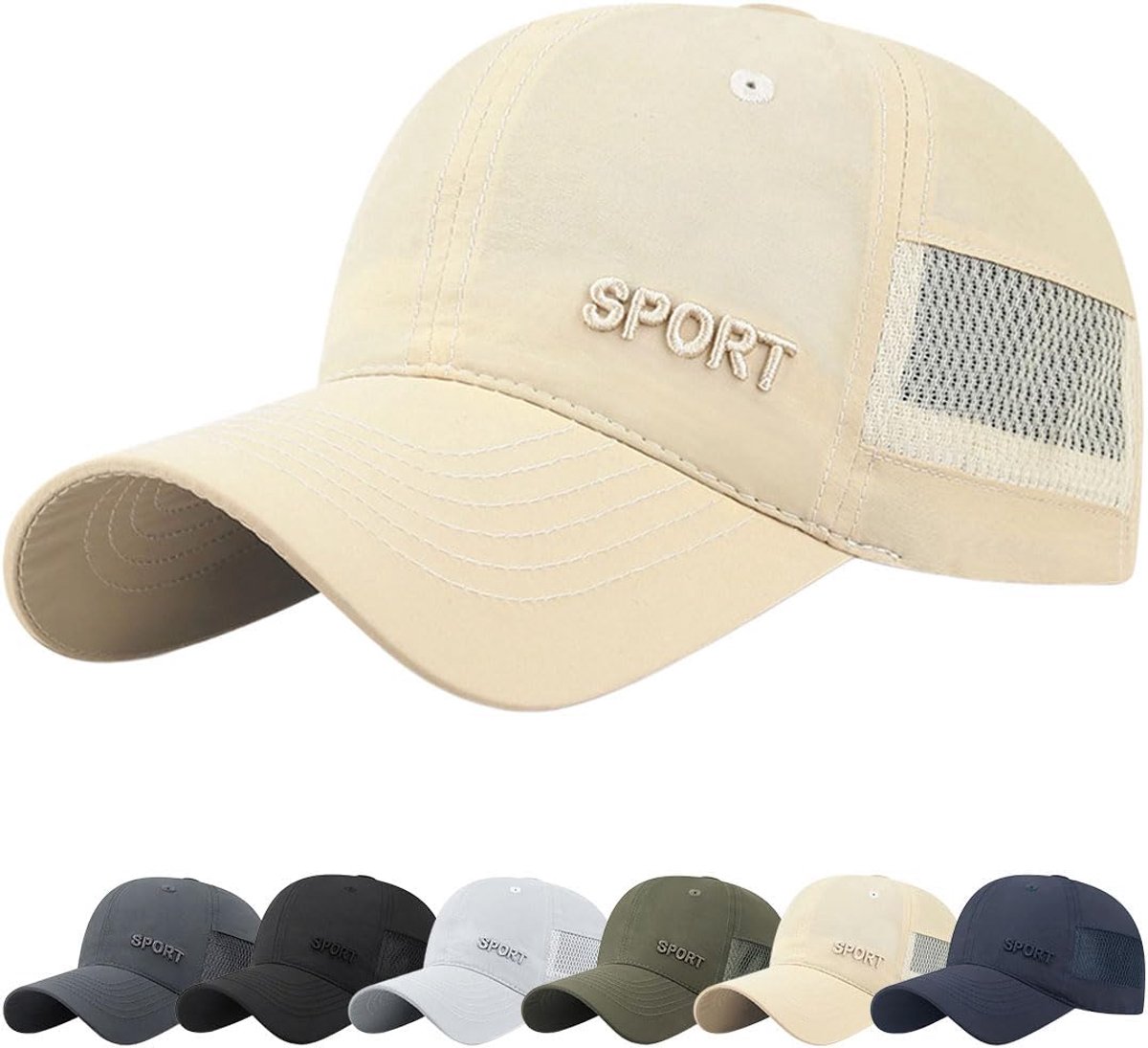 Verstelbaar, comfortabel, ademend, uniseks, vintage, zonnehoed, sportpet voor outdoorsport, vrije tijd, reizen