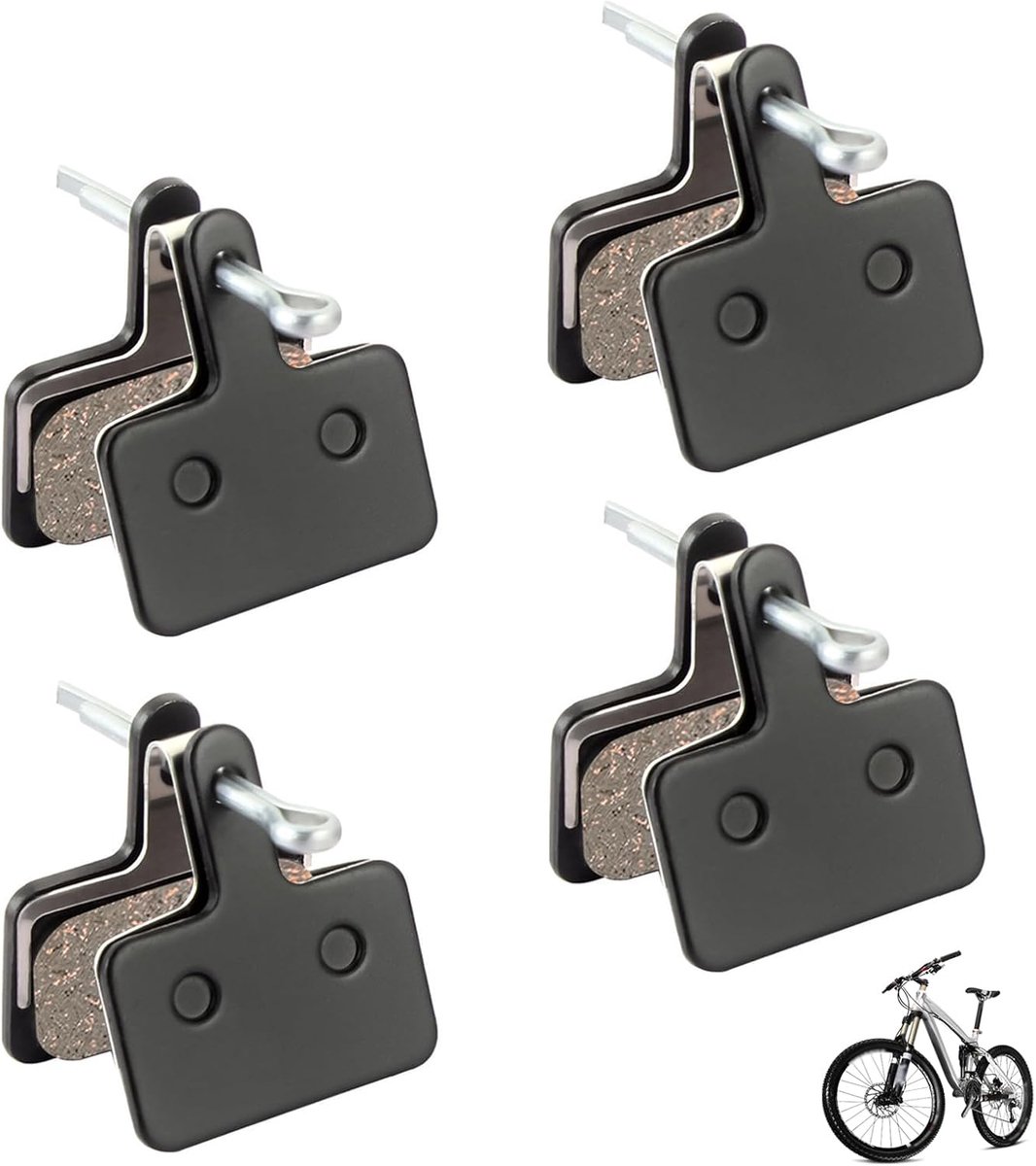 4 paar fietsremblokken B01S, hoogwaardige remblokken voor Deore Shimano TRP Tektro M315 M355 M375 M395 M446 M475 M525, stille stalen remblokken voor racefiets en mountainbike