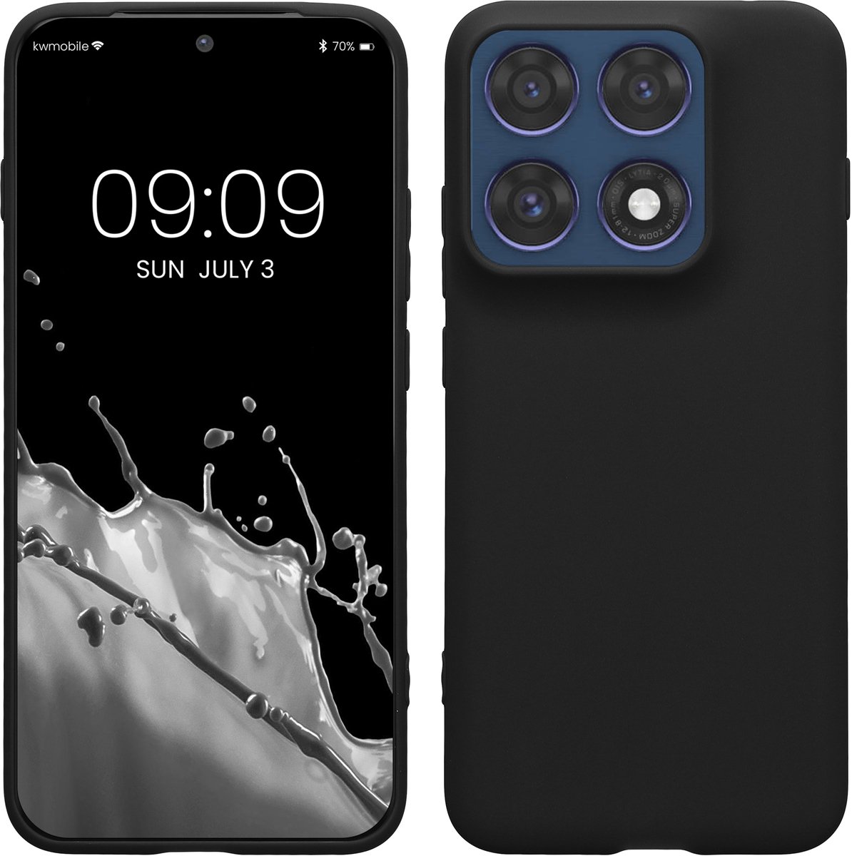 kwmobile telefoonhoesje geschikt voor Motorola Edge 70 Pro - Hoesje voor smartphone - Back cover in mat zwart