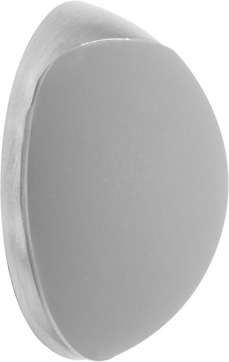 Design-deurstopper voor muur- en meubelbescherming - Schroeven of lijmen - Diameter 38 x 15 mm, RVS-look, grijs