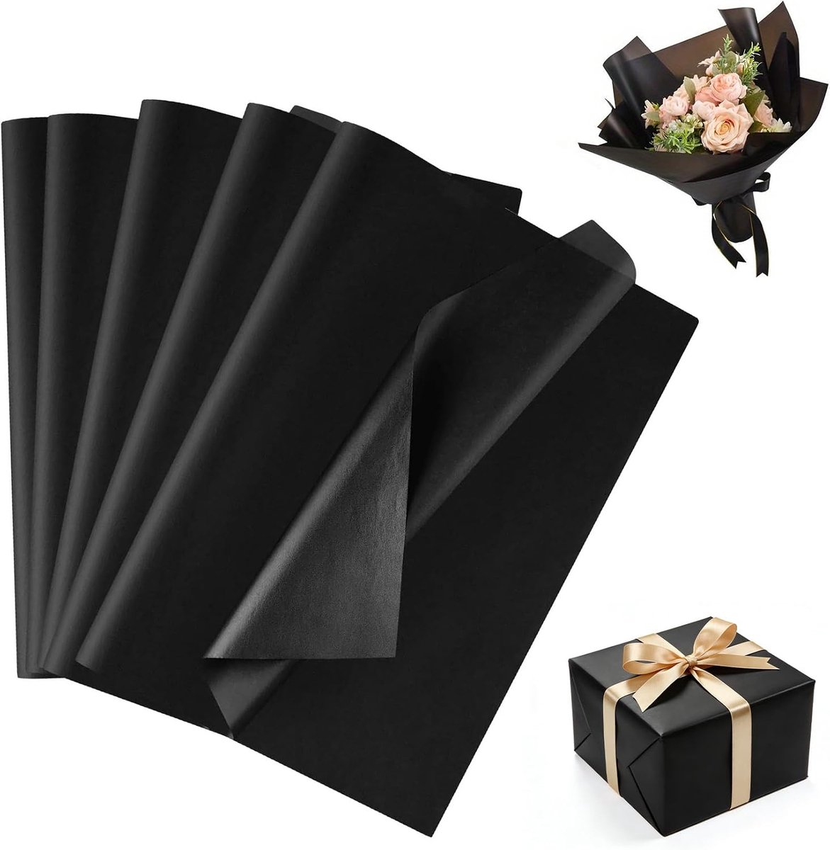 Zijdepapier, 50 x 70 cm, cadeaupapier, bloemenboeket, kraftpapier voor verjaardagsfeesten, bruiloften, feestdagen, knutselen, decoratie