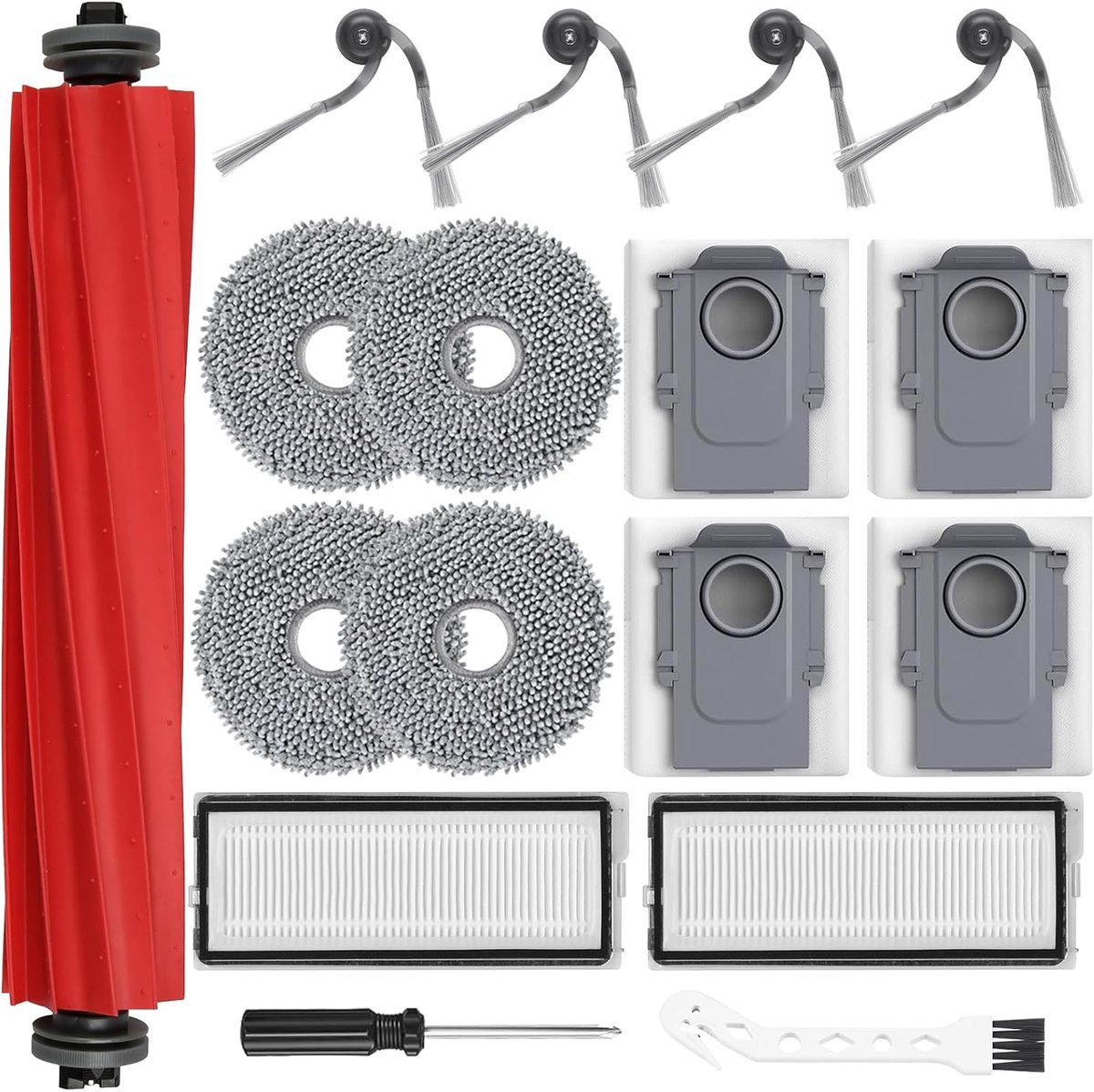 17 stuks accessoires voor Roborock QV 35A/QV 35S robotstofzuiger